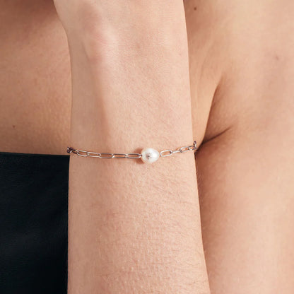 Ania Haie Rhoduim Plate Silver Pearl Sparkle Bracelet
