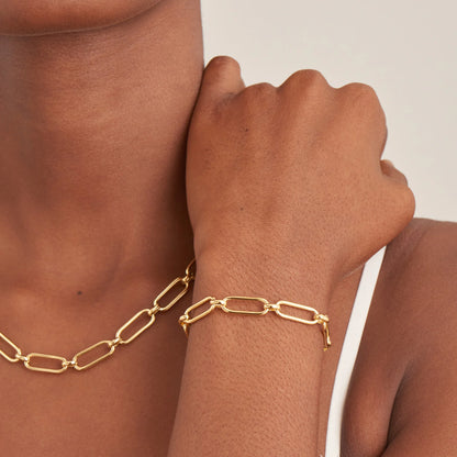 Ania Haie Yellow Gold Plate Cable Connect Chunky Bracelet