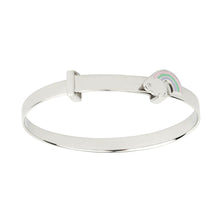 Load image into Gallery viewer, Sterling Silver Rainbow &amp; Diamond Baby Bangle