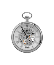 Load image into Gallery viewer, Woodford 50mm Chrome Plated Skeleton Pocket Watch