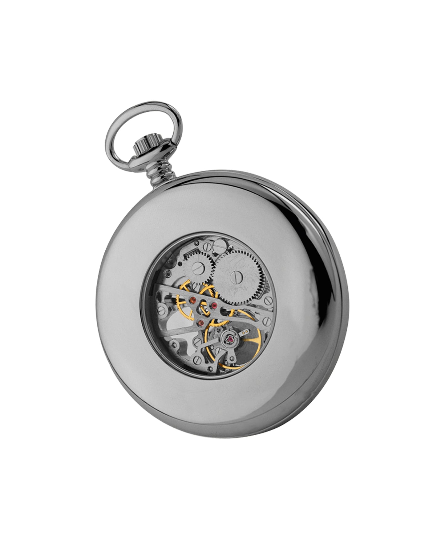 Woodford 50mm Chrome Plated Skeleton Pocket Watch
