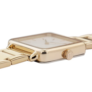 Cluse 29mm La Tétragone Mother of Pearl Dial Gold Coloured Watch