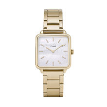 Load image into Gallery viewer, Cluse 29mm La Tétragone Mother of Pearl Dial Gold Coloured Watch