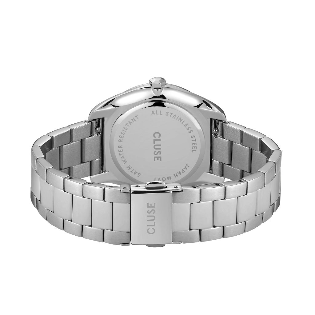 Cluse 38mm Féroce White Dial Stainless Steel Link Watch