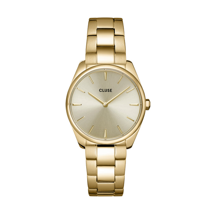 Cluse 31mm Féroce All Gold Toned Stainless Steel Link Watch