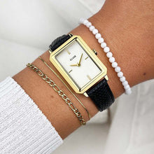 Load image into Gallery viewer, Cluse 30mm Fluette White Dial Yellow Gold Toned Leather Strap Watch