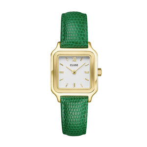 Cluse 24mm Gracieuse Petite Green Leather Strap Watch