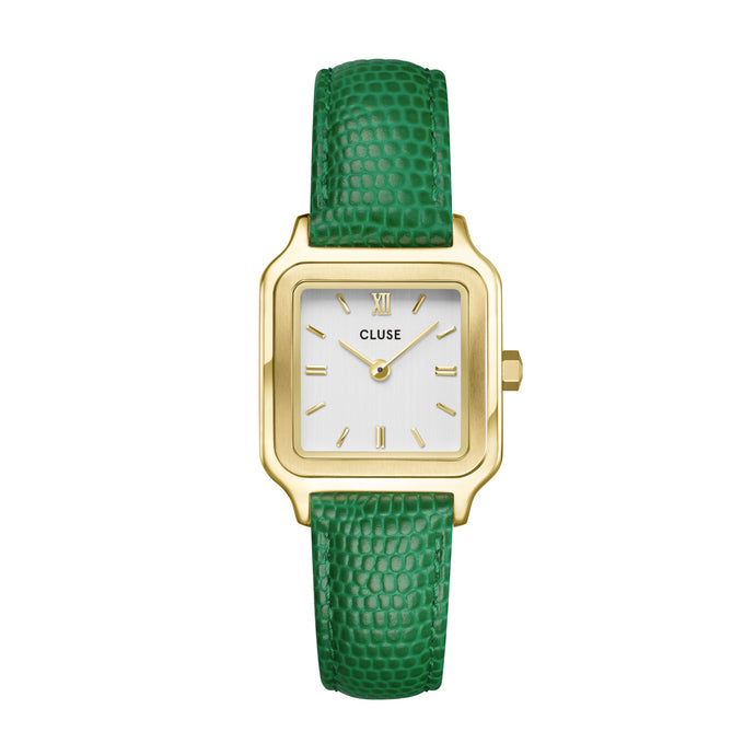 Cluse 24mm Gracieuse Petite Green Leather Strap Watch