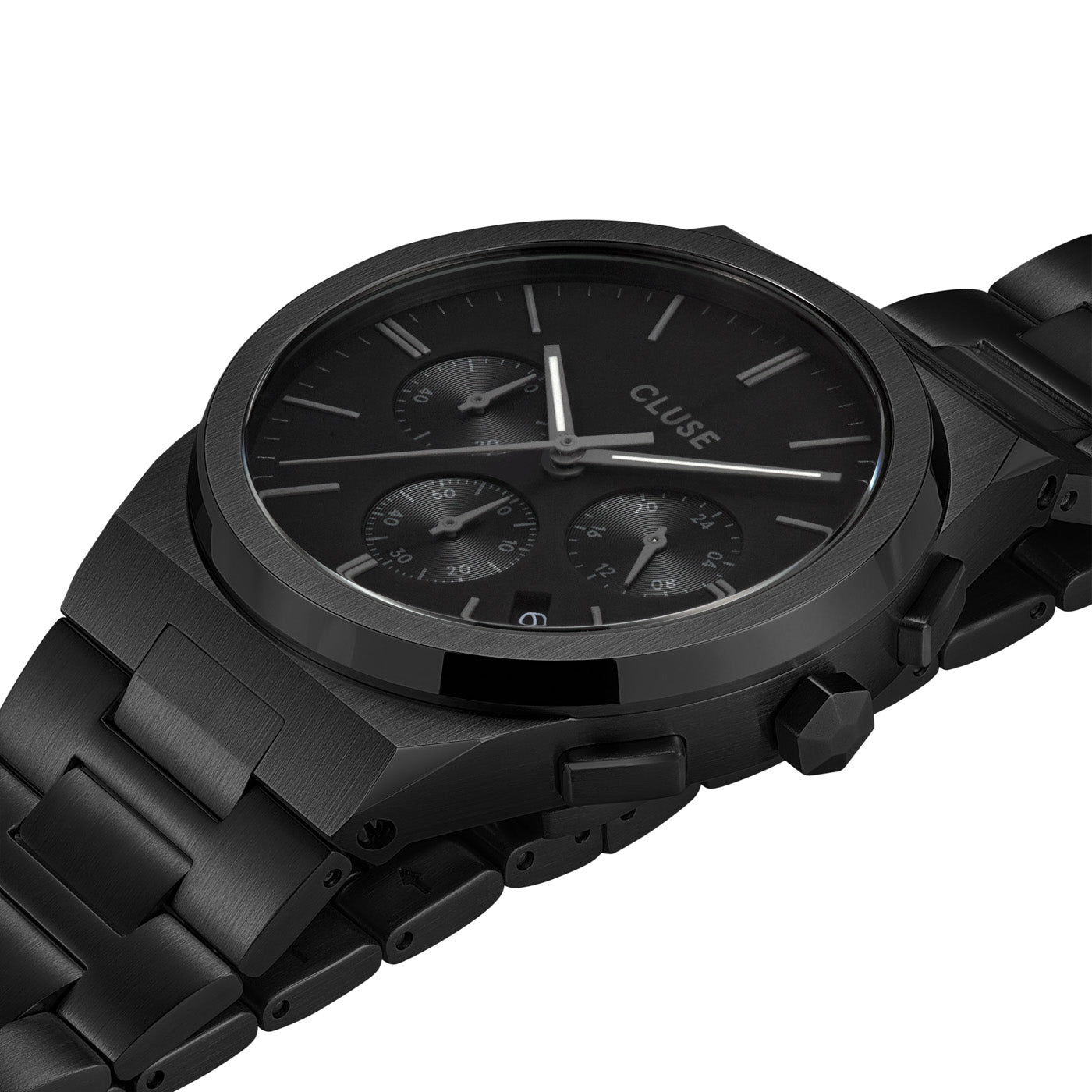 Cluse 40mm Vigoureux All Black Chronograph Stainless Steel Watch