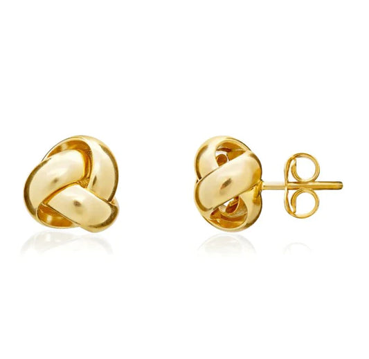 9ct Yellow Gold 9mm Knot Earrings