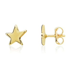 9ct Yellow Gold Polished Star Earrings