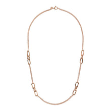 Load image into Gallery viewer, Bronzallure 18ct Rose Gold Plated Oval &amp; Trace Link Necklace