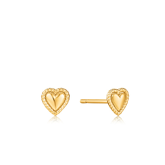 Ania Haie Yellow Gold Rope Heart Stud Earring's