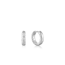Load image into Gallery viewer, Ania Haie Rhodium Plated Silver Smooth Twist Hoop&#39;s