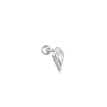 Load image into Gallery viewer, Ania Haie Rhodium Plated Sparkle Emblem CZ Single Stud