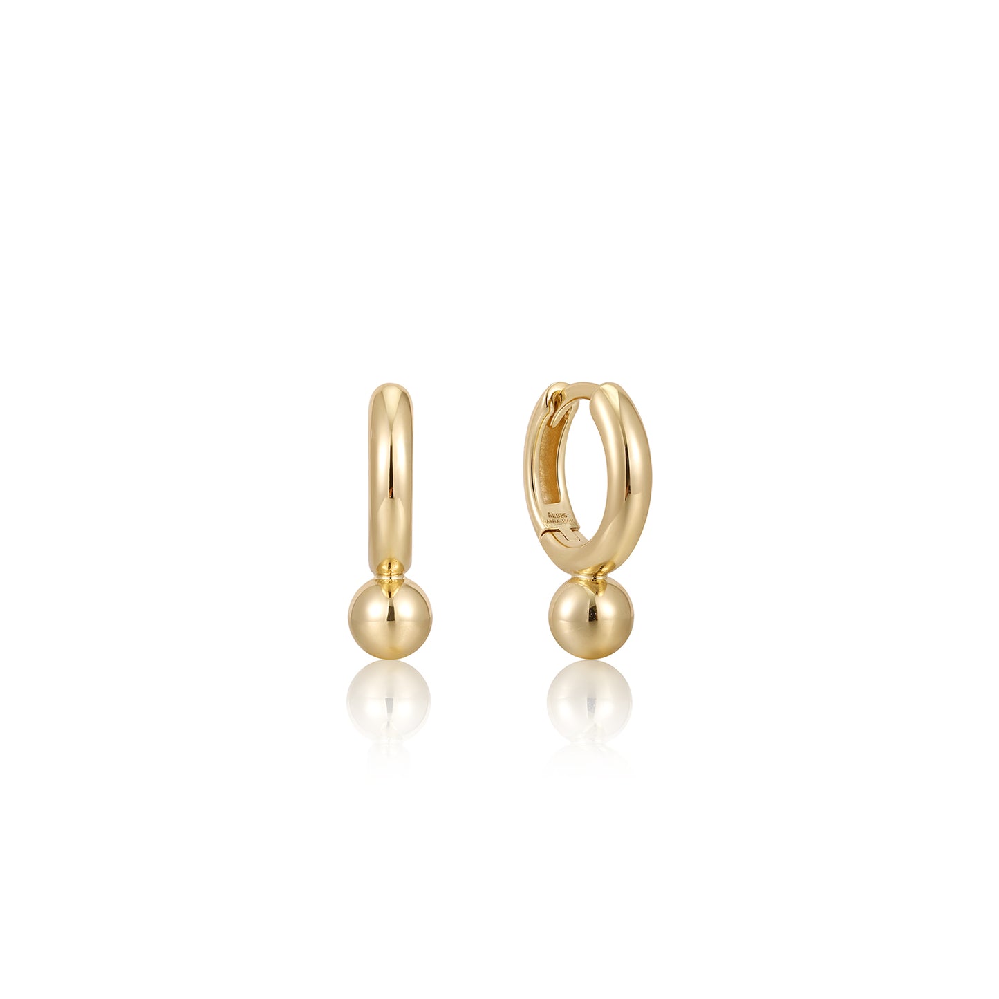 Ania Haie Yellow Gold Plated Gold Orb Drop Hoop's