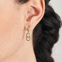 Load image into Gallery viewer, Ania Haie Yellow Gold Plated Gold Orb Link Drop Hoop&#39;s