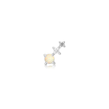 Load image into Gallery viewer, Ania Haie Rhodium Plated Kyoto Opal &amp; CZ Single Stud
