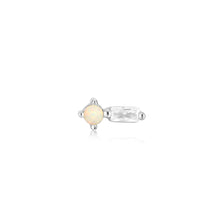 Load image into Gallery viewer, Ania Haie Rhodium Plated Kyoto Opal &amp; Radiant CZ Single Stud