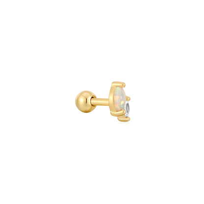 Ania Haie Yellow Gold Plated Marquise Kyoto Opal & CZ Single Stud