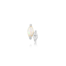Load image into Gallery viewer, Ania Haie Rhodium Plated Marquise Kyoto Opal &amp; CZ Single Stud