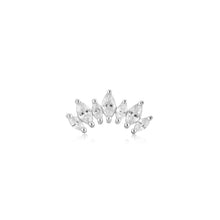 Load image into Gallery viewer, Ania Haie Rhodium Plated Curved Climber Marquise CZ Single Stud