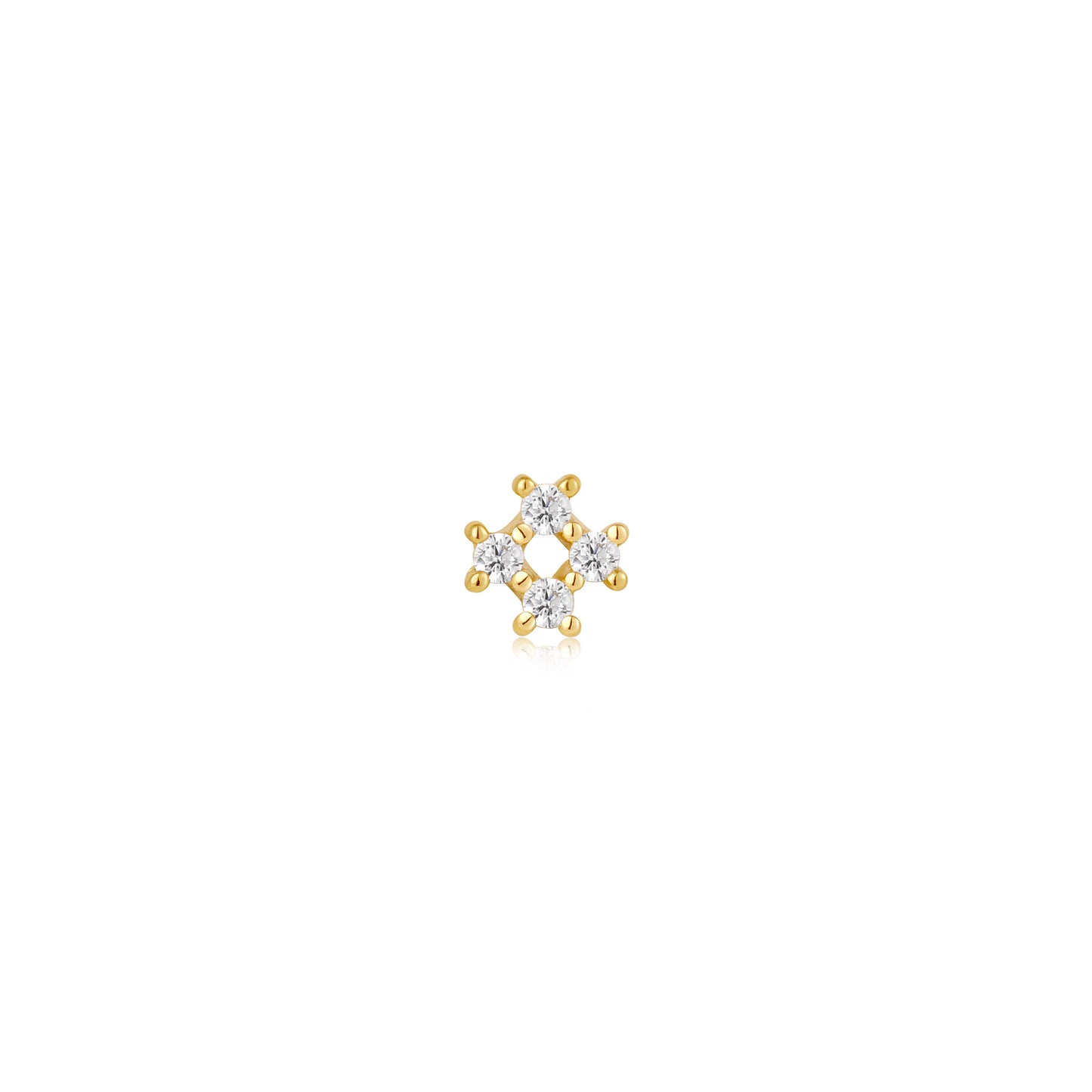 Ania Haie Yellow Gold Plated Sparkle Cross CZ Single Stud