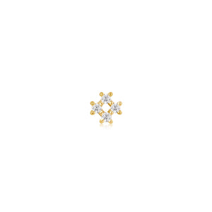 Ania Haie Yellow Gold Plated Sparkle Cross CZ Single Stud