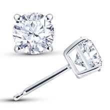 Load image into Gallery viewer, 18ct White 0.5ct Diamond Stud Earrings side view