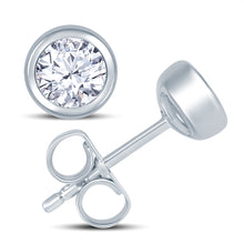 Load image into Gallery viewer, 18ct White Gold 0.50ct Diamond Rub-Over Round Stud Earrings