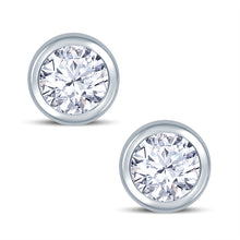 Load image into Gallery viewer, 18ct White Gold 0.50ct Diamond Rub-Over Round Stud Earrings