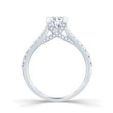 Load image into Gallery viewer, Platinum Solitaire, Shoulder Set &amp; Diamond Detailed Ring 0.73ct