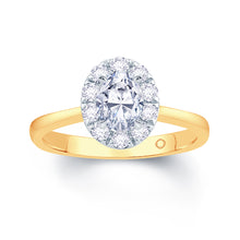 Load image into Gallery viewer, 18ct Yellow Gold Oval &amp; Halo Diamond Ring 0.71ct