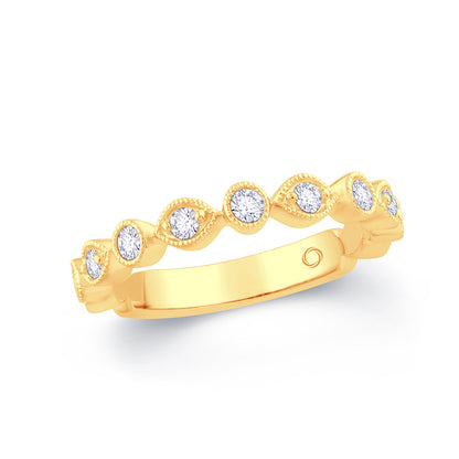 18ct Yellow Gold Marquise & Round Fancy Cut Diamond Ring 0.25ct