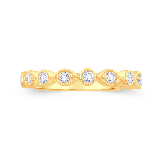 18ct Yellow Gold Marquise & Round Fancy Cut Diamond Ring 0.25ct