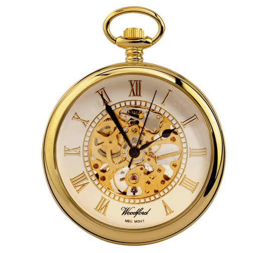Woodford Yellow Gold Plated Open Skeleton Mechanical Watch