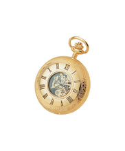 Load image into Gallery viewer, Woodford 40mm Mechanical Gold Plated Half Hunter Skeleton Pocket Watch