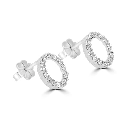 18ct White Gold Circle of Life Diamond Stud Earrings, 0.74ct Media 2 of 2