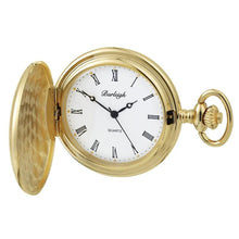 Load image into Gallery viewer, Burleigh Gold Plated Full Hunter Pocket Watch