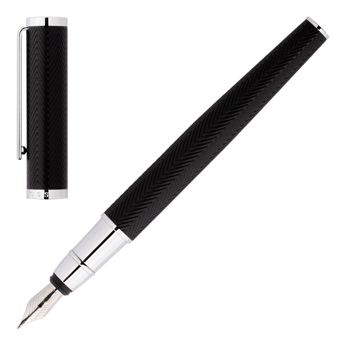 Hugo Boss Black Textured Matte Fountain Pen
