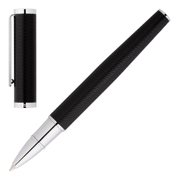 Hugo Boss Black & Chrome Textured Matte Rollerball Pen