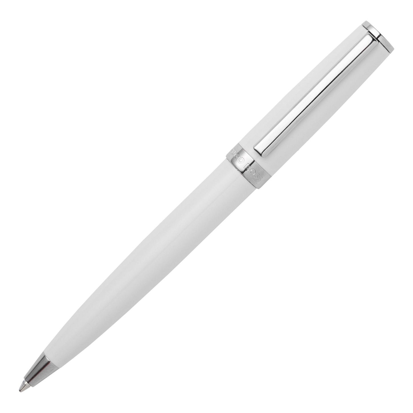 Hugo Boss White & Chrome Classic Polished Ballpoint Pen