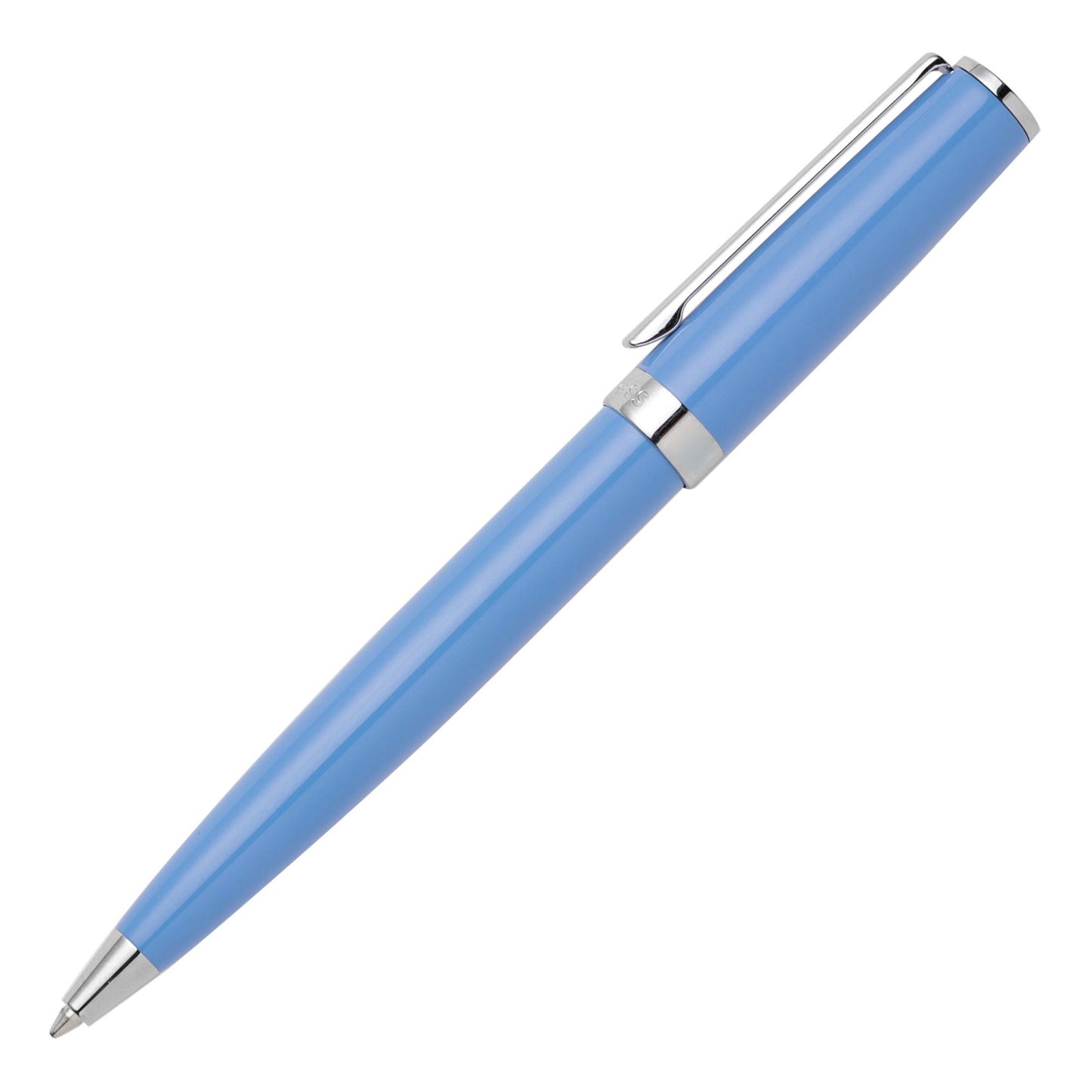 Hugo Boss Sky Blue & Chrome Classic Polished Ballpoint Pen