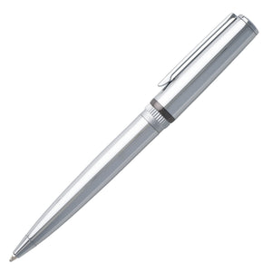 Hugo Boss Textured Chrome Logo Ring Ballpoint Pen