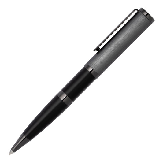 Hugo Boss Black & Brushed Grey Textured Matte Ballpoint Pen