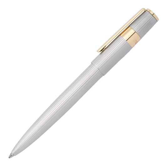 Hugo Boss Chrome & Yellow Gold Pinstripe Ballpoint Pen