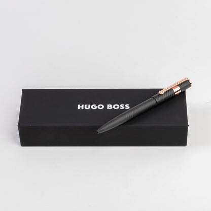 Hugo Boss Rose & Black Matte Textured Ballpoint Pen