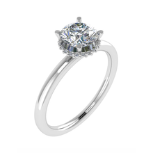 Load image into Gallery viewer, Laboratory Grown Diamond Brilliant Round Solitaire with Hidden Halo, Platinum 1.05ct