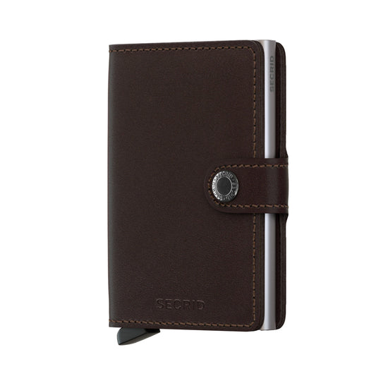 SECRID Dark Brown Leather Mini Wallet Closed Front