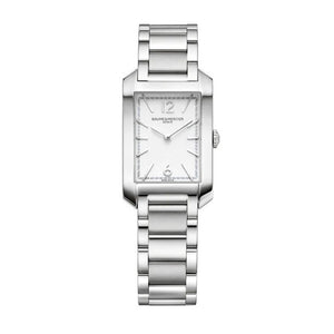 Baume & Mercier 35mm Hampton Classic White Dial Steel Link Watch